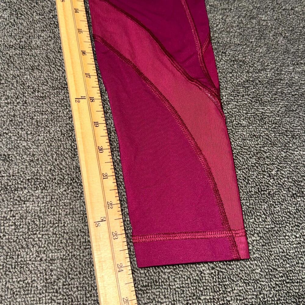 Lululemon Cropped Leggings Womens 4 Cranberry Red/Pink Pockets Yoga Workout - Picture 6 of 8